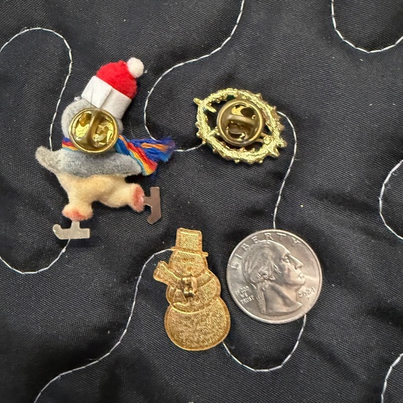 Holiday Lapel Pins (3) Penguin, Angel, Snowman - Picture 2 of 3